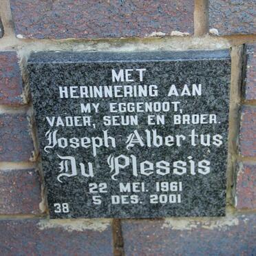 PLESSIS Joseph Albertus, du 1961-2001