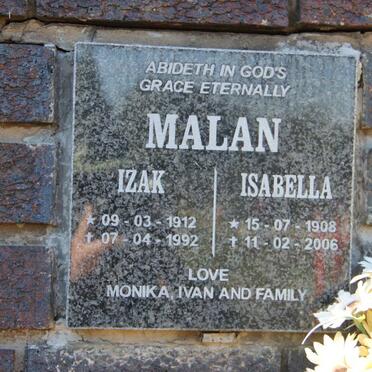 MALAN Izak 1912-1992 &amp; Isabella 1908-2006