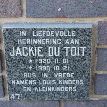 TOIT Jackie, du 1920-1990