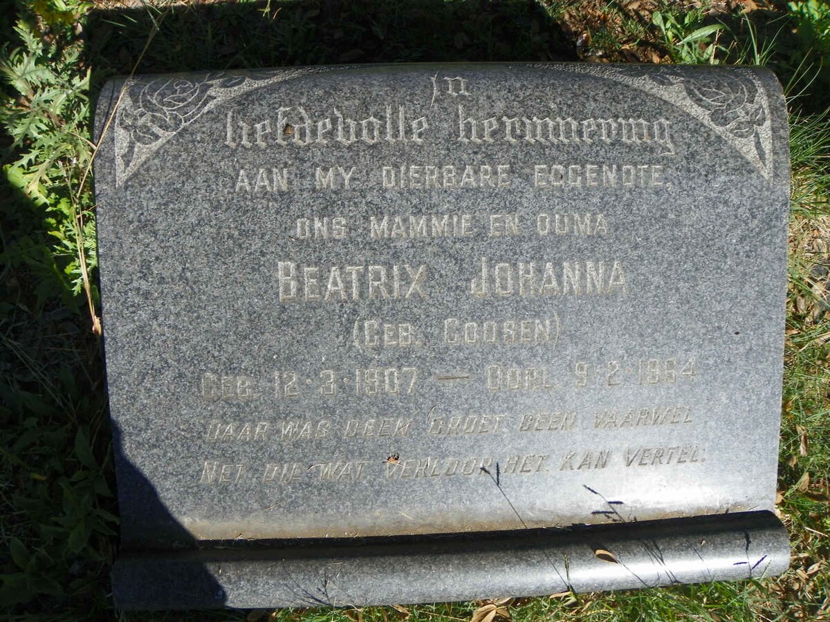 ? Beatrix Johanna nee GOOSEN 1907-1964