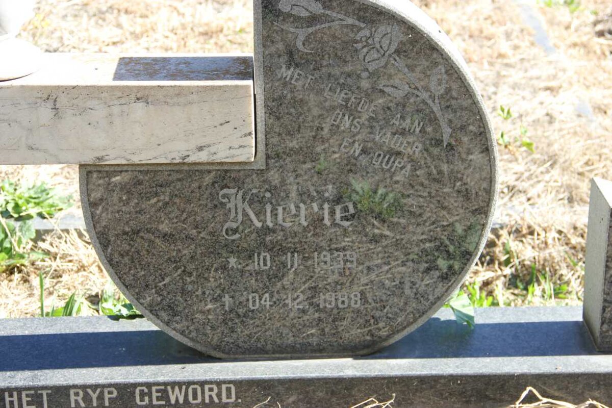 ? Kierie 1939-1988 &amp; Kotie 1943-2014