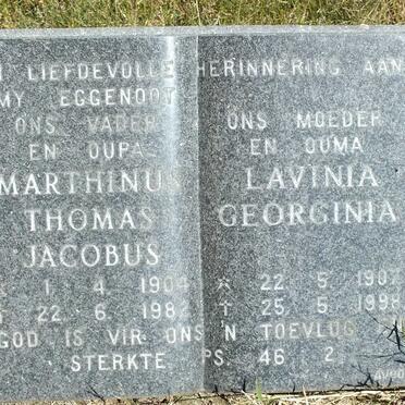 ? Marthinus Thomas Jacobus 1904-1982 &amp; Lavina Georgina 1907-1998