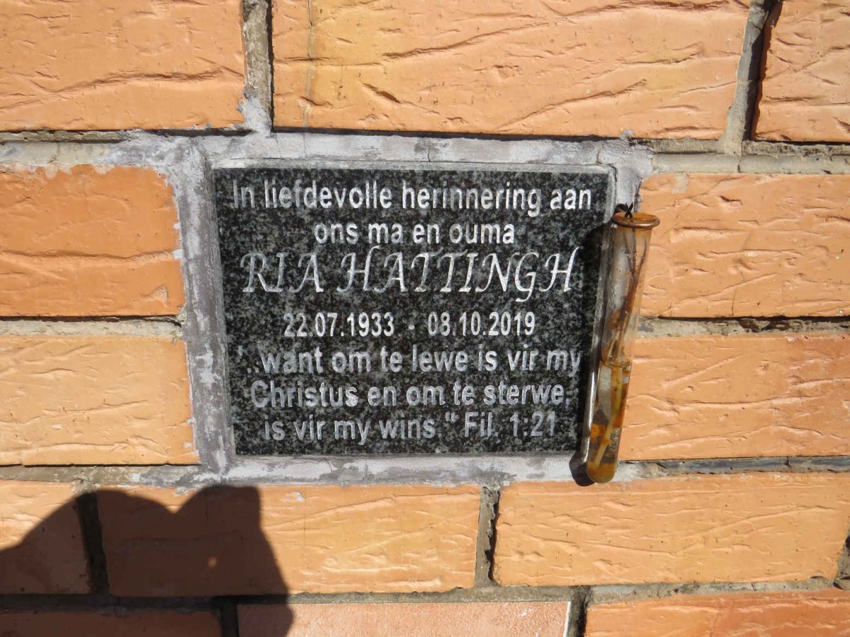 HATTINGH Ria 1933-2019