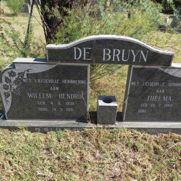 BRUYN Willem Hendrik, de 1938-1991 &amp; Thelma 1942-