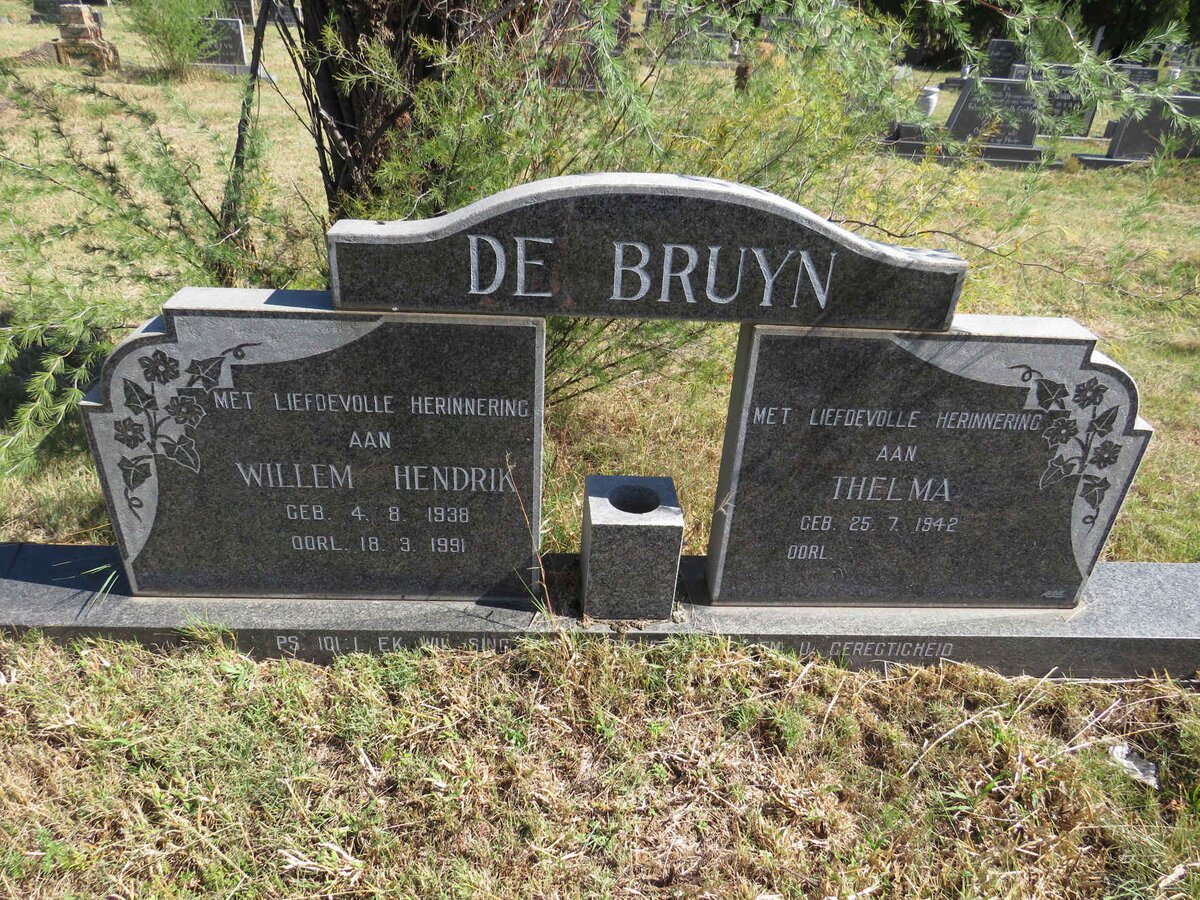 BRUYN Willem Hendrik, de 1938-1991 &amp; Thelma 1942-