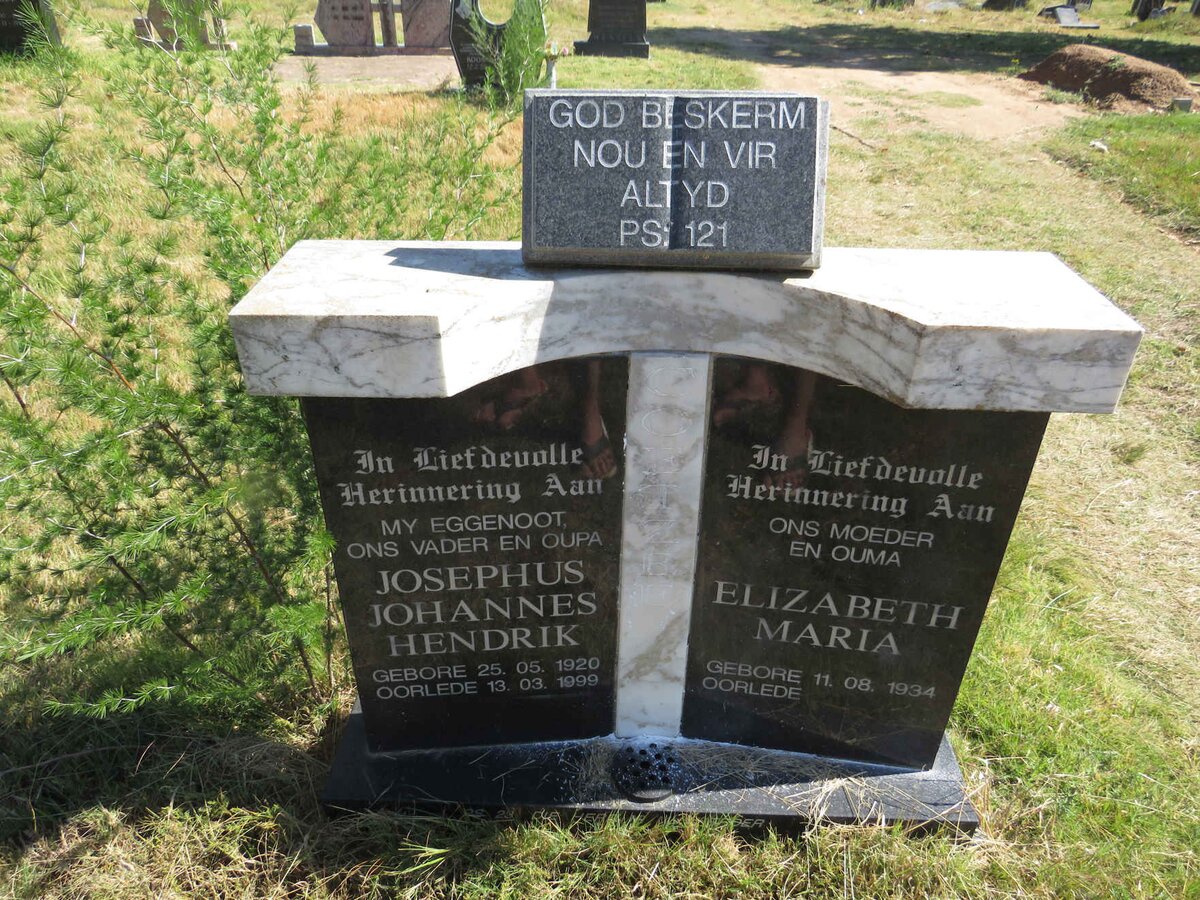 COETZEE Josephus Johannes Hendrik 1920-1999 &amp; Elizabeth Maria 1934-