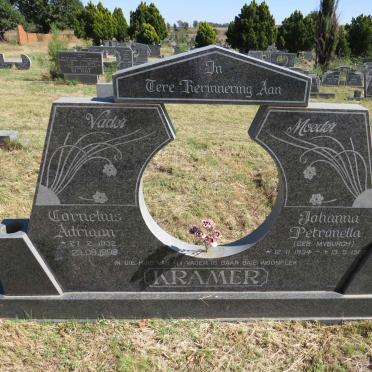 KRAMER Cornelius Adriaan 1932-1998 &amp; Johanna Petronella MYBURGH 1934-1988
