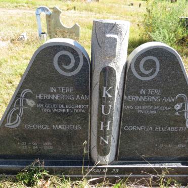 KÜHN George Matheus 1939-2002 &amp; Cornelia Elizabeth 1943-
