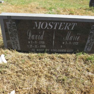 MOSTERT David 1918-1998 & Marie 1921-