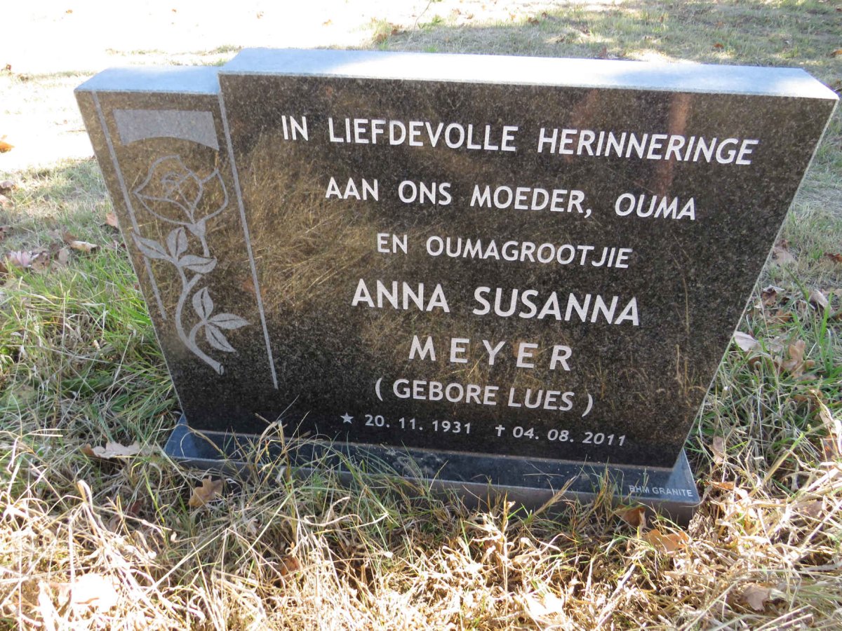 MEYER Anna Susanna nee LUES 1931-2011