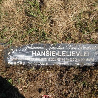 NIEKERK Johannes Jacobus, van 1918-2005