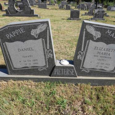 PIETERSE Daniel 1895-1986 &amp; Elizabeth Maria SEVENSTER 1905-1986