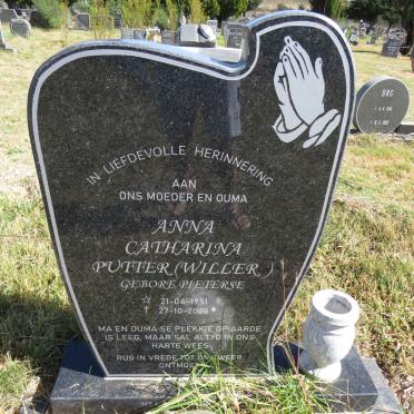 PUTTER Anna Catharina WILLER nee PIETERSE 1951-2020