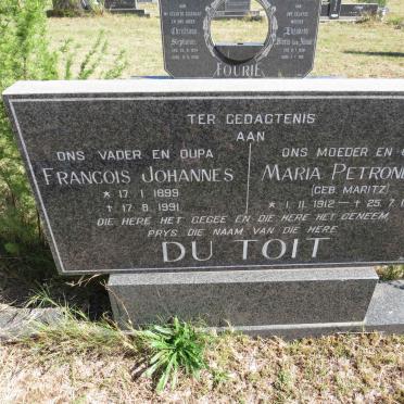 TOIT Francois Johannes, du 1899-1991 &amp; Maria Petronella MARITZ 1912-1990