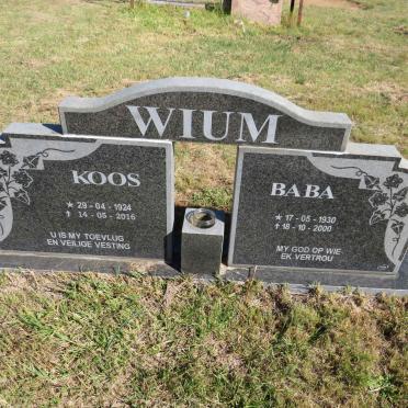 WIUM Koos 1924-2016 &amp; Baba 1930-2000