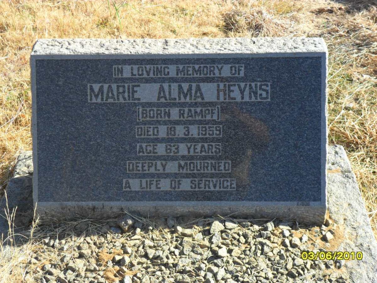 HEYNS Marie Alma nee RAMPF -1959