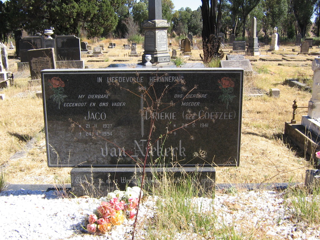 NIEKERK Jaco, van 1937-1994 &amp; Driekie COETZEE 1941-