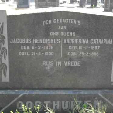 OOSTHUIZEN Jacobus Hendrikus 1898-1950 &amp; Andriesina Catharina 1907-1988