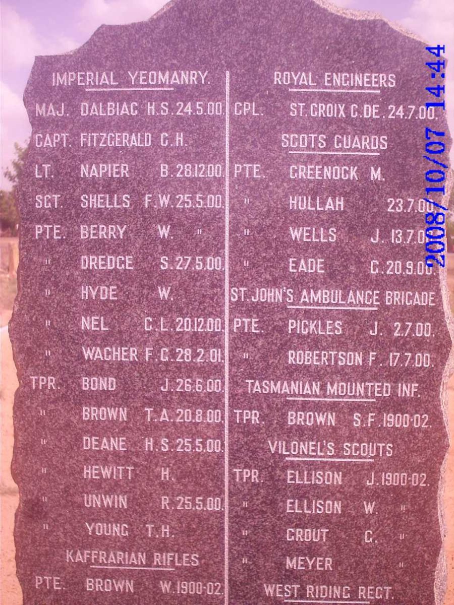 4. Senekal War Memorial 1899-1902