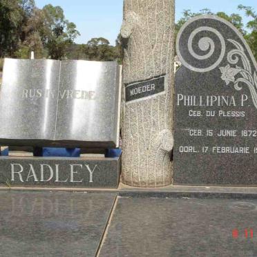 RADLEY Phillipina P. neé DU PLESSIS 1872-1963
