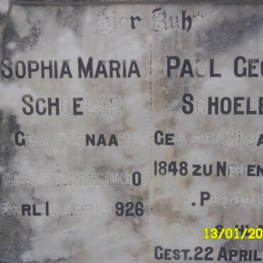 SCHOELER Paul Georg 1848-1937 &amp; Sophia Maria PIENAAR 1850-1926