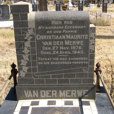 MERWE Christiaan Mauritz, van der 1876-1943