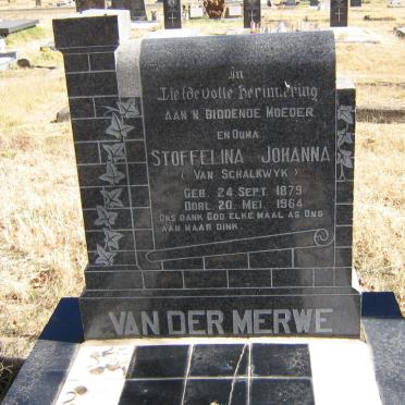 MERWE Stoffelina Johanna, van der nee VAN SCHALKWYK 1879-1964