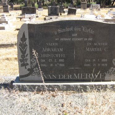 MERWE Abraham Christoffel, van der 1882-1955 &amp; Martha C. 1888-1978