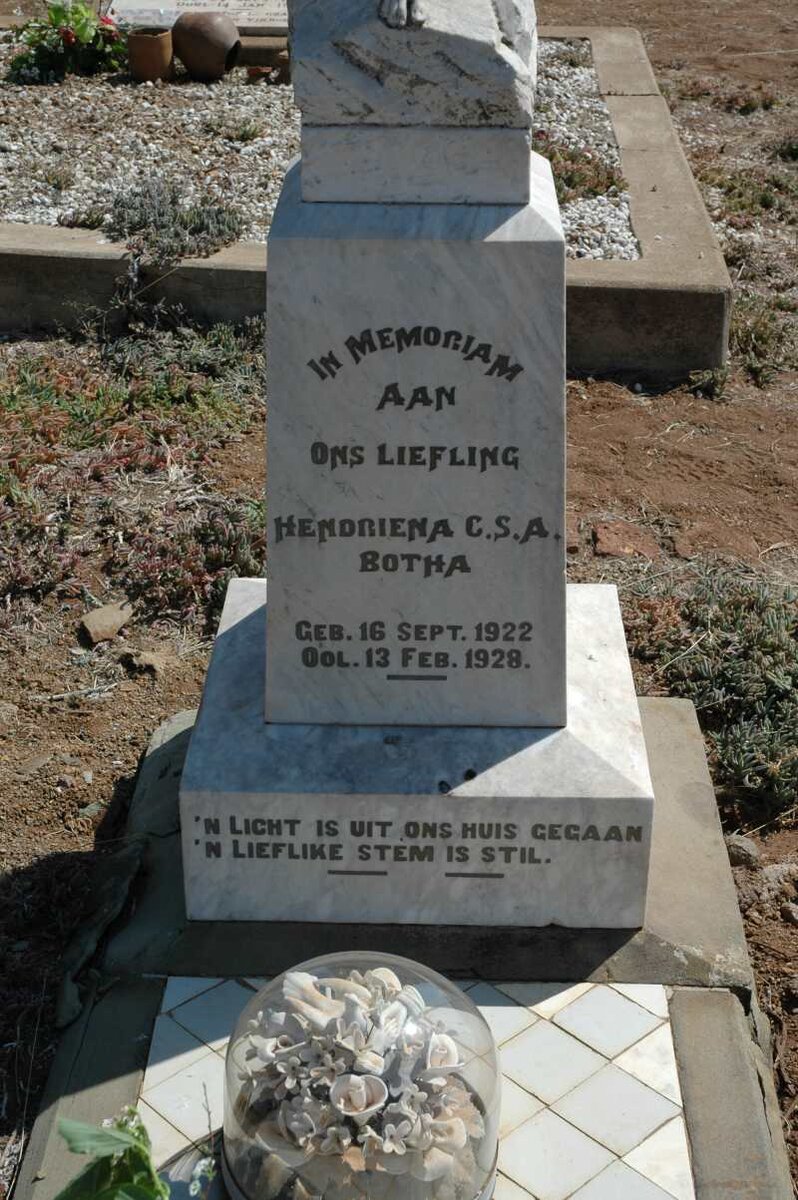 BOTHA Hendriena C.S.A. 1922-1928