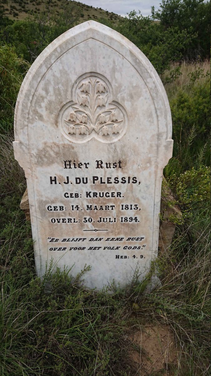 PLESSIS H.J., du nee KRUGER 1813-1894