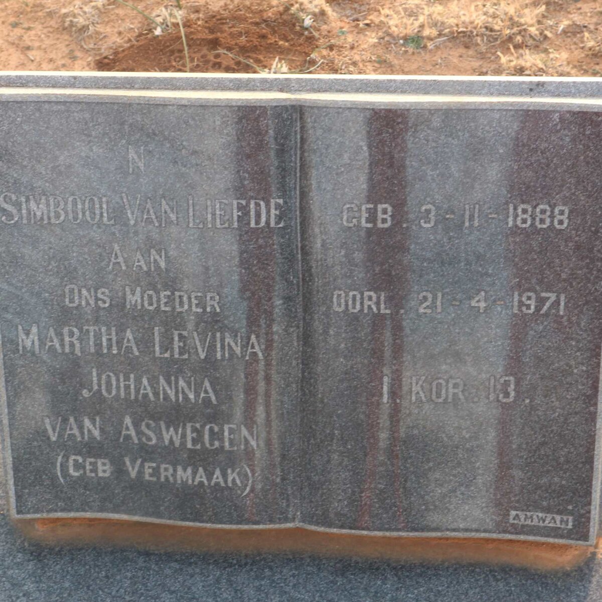 ASWEGEN Martha Levina Johanna, van nee VERMAAK 1888-1971