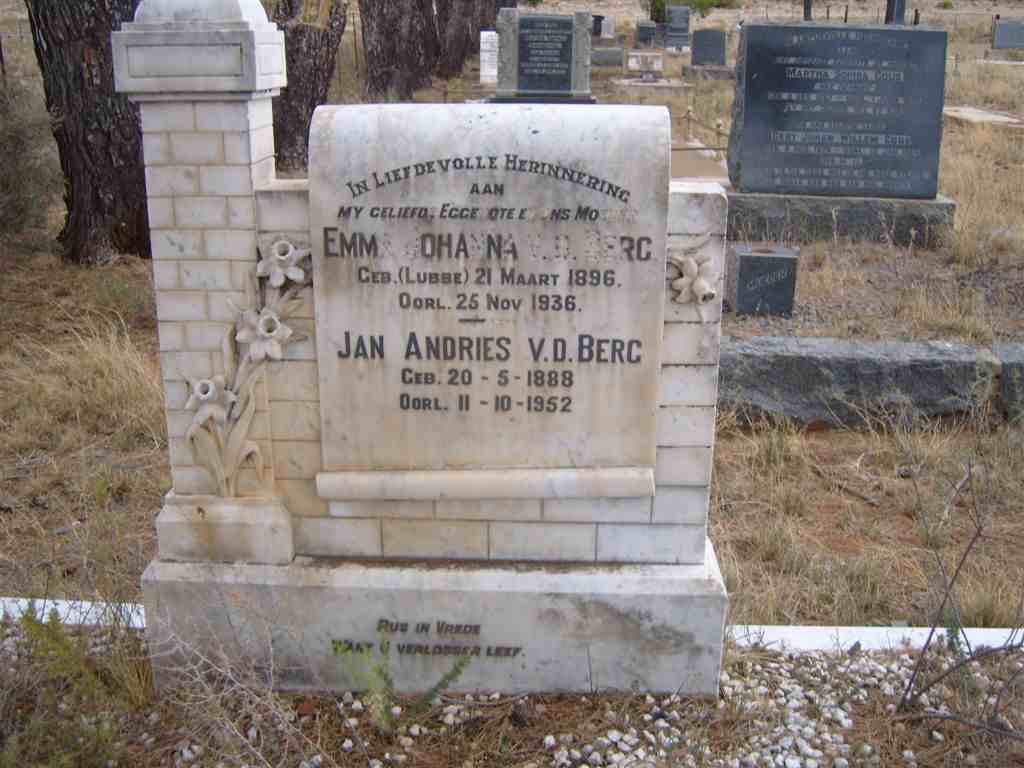 BERG Jan Andries, v.d. 1888-1952 &amp; Emma Johanna LUBBE 1896-1936