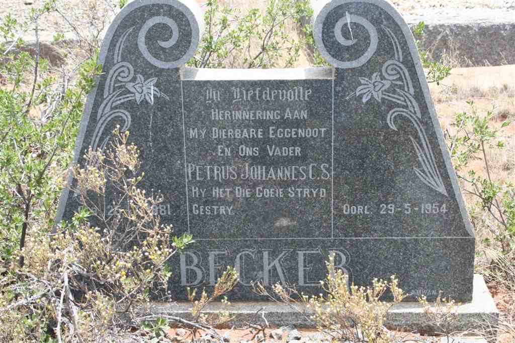 BECKER Petrus Johannes C.S. 1881-1954