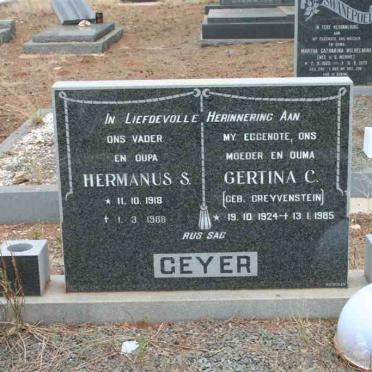 GEYER Hermanus S. 1918-1988 &amp; Gertina C. GREYVENSTEIN 1924-1985