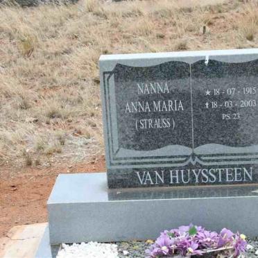 HUYSSTEEN Anna Maria, van  nee STRAUSS 1915-2003