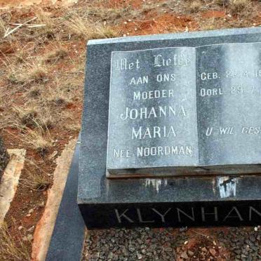 KLYNHANS Johanna Maria nee NOORDMAN 1899-1971