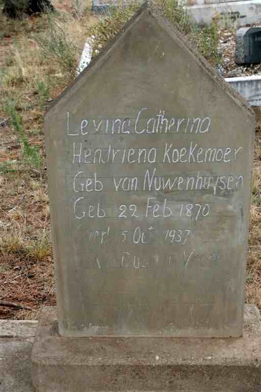 KOEKEMOER Levina Catherina Hendriena nee VAN NUWENHUYSEN 1870-1937
