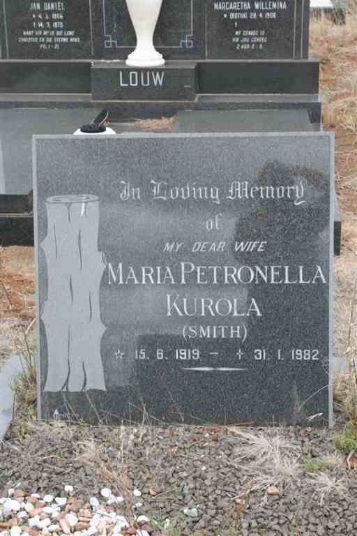 KUROLA Maria Petronella nee SMITH 1919-1982