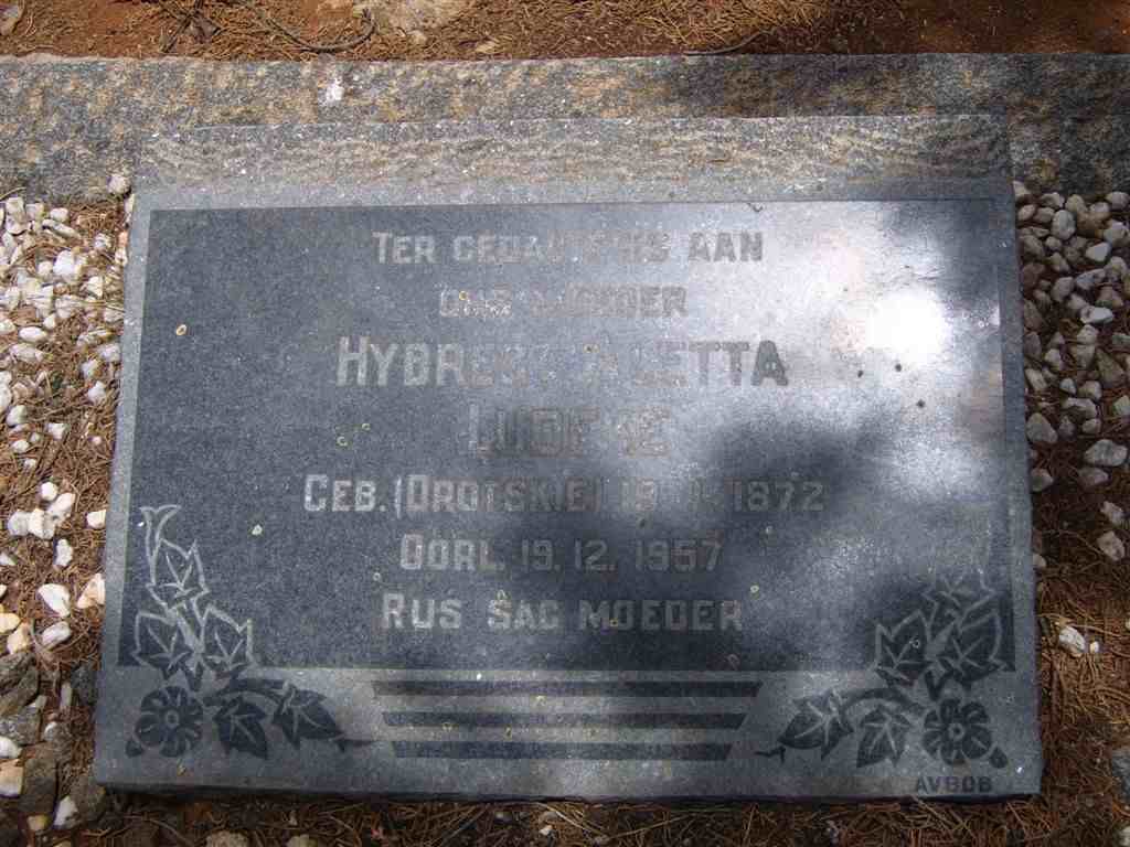 LUDEKE Hybregt Aletta nee DROSKIE 1872-1957