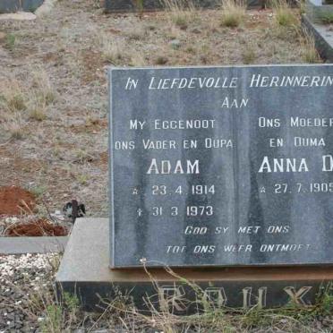 ROUX Adam 1914-1973 &amp; Anna D. 1905-
