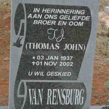 RENSBURG Thomas John, van 1937-2002