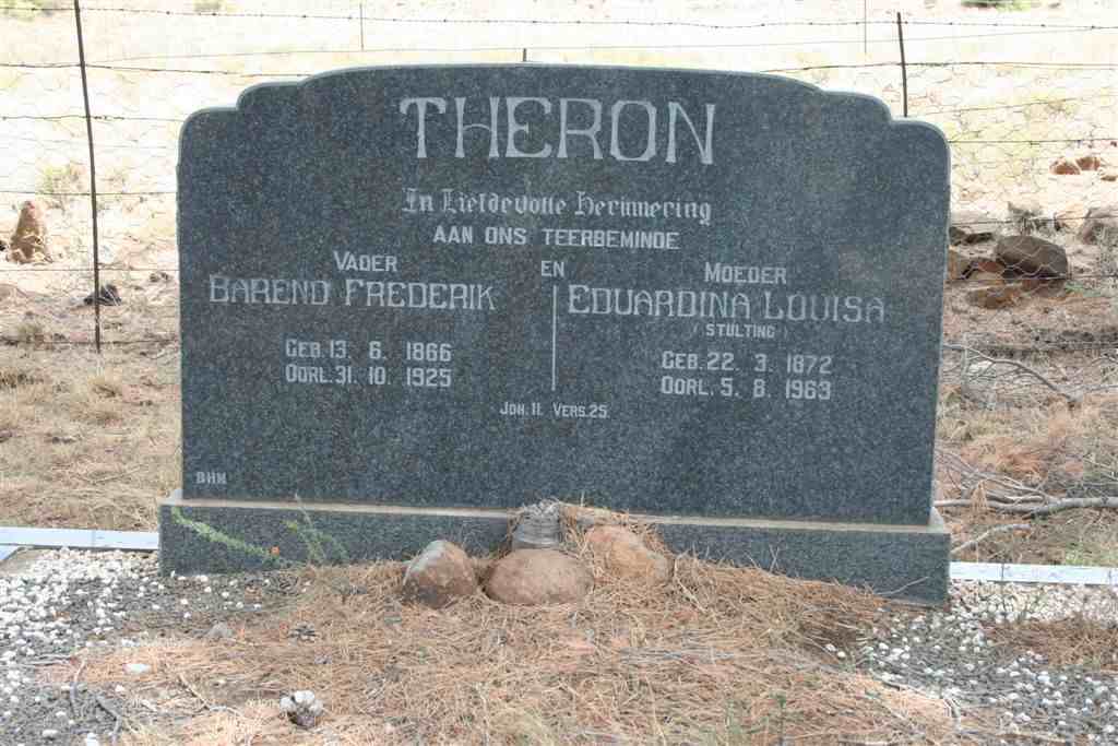 THERON Barend Frederik 1866-1925 &amp; Eduardina Louisa STULTING 1872-1963