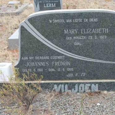 VILJOEN Johannes Fredrik 1903-1965 &amp; Mary Elizabeth KRUGER 1923-