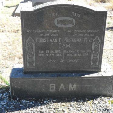 BAM Christiaan F. 1889-1962 &amp; Susanna C.J. 1892-1954