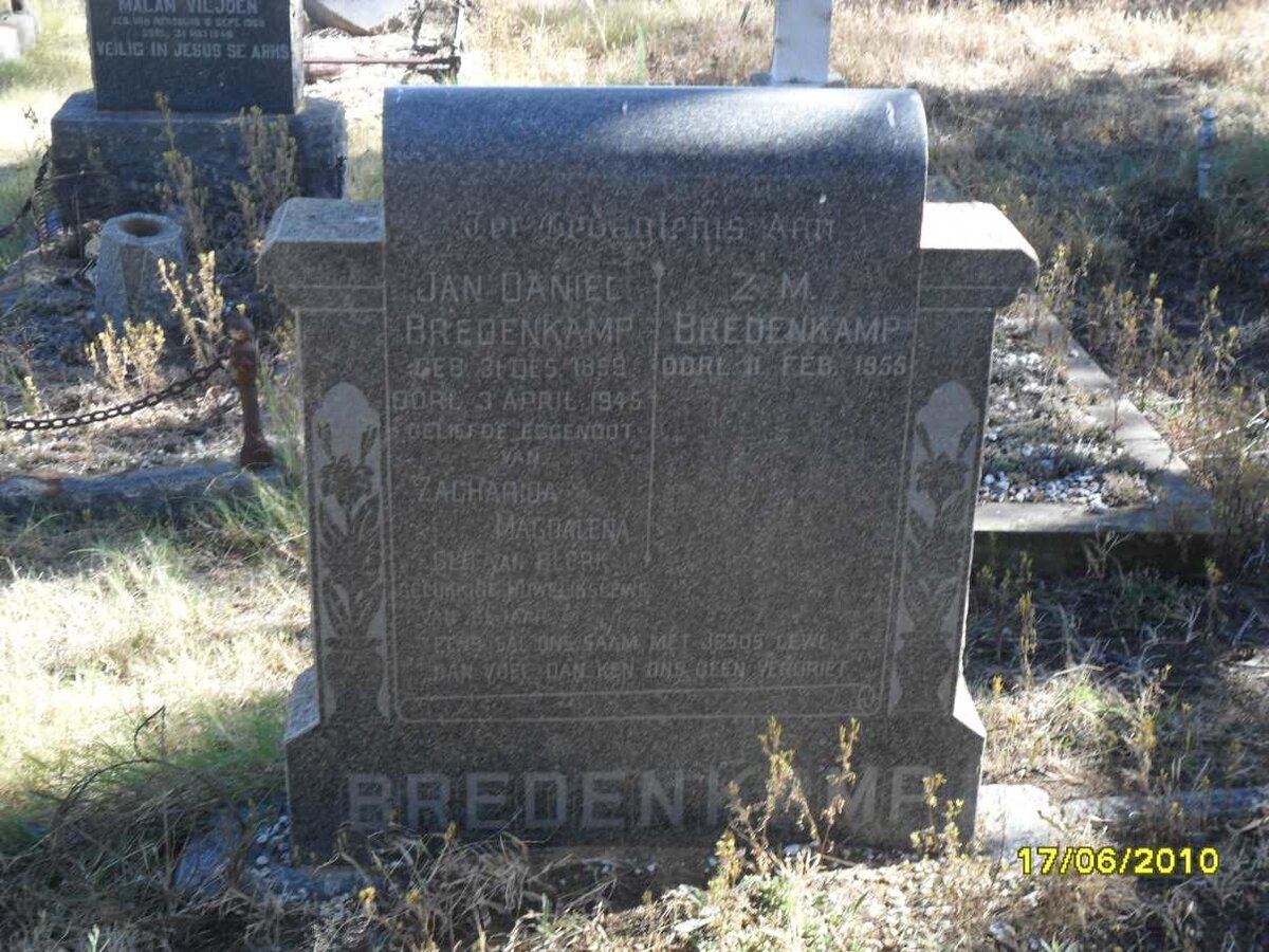 BREDENKAMP Jan Daniel 1859-1945 &amp; Zacharia Magdalena -1955