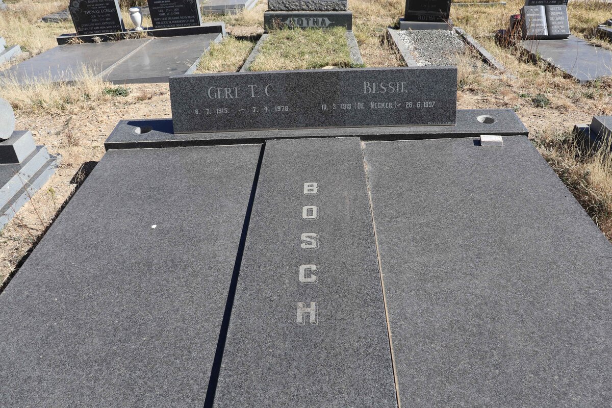 BOSCH Gert T.C. 1915-1978 & Bessie DE NECKER 1918-997