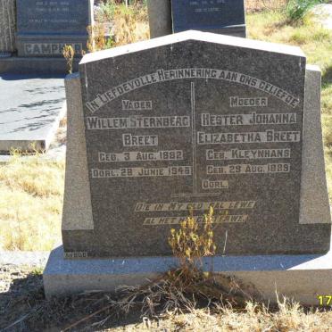 BREET Willem Sternberg 1882-1946 &amp; Hester Johanna Elizabetha KLEYNHANS 1889-