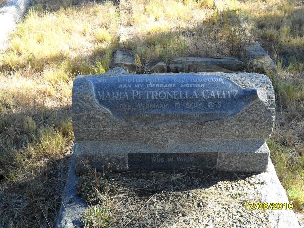 CALITZ Maria Petronella nee VERMAAK 1883-1918
