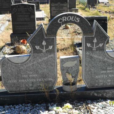 CROUS Jacob Johannes Francois 1911-1953 &amp; Aletta Susanna 1911-1984