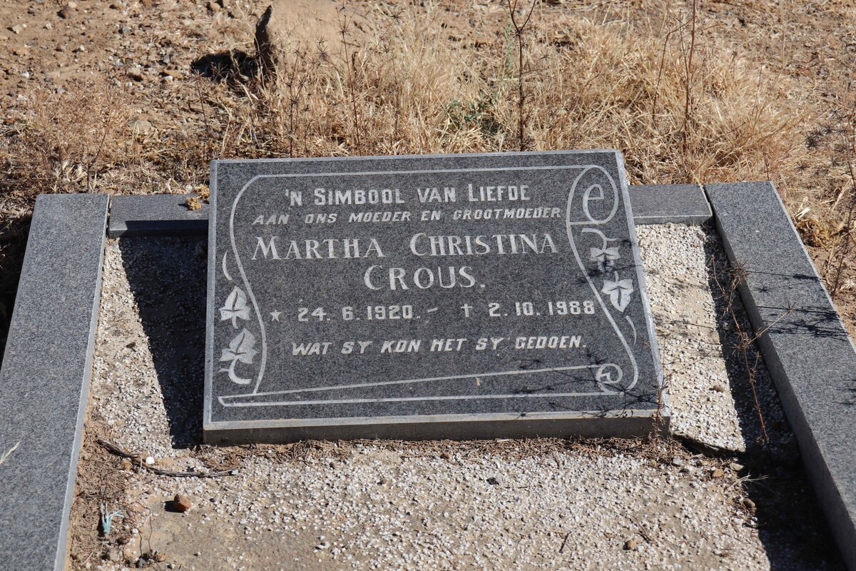 CROUS Martha Christina 1920-1988